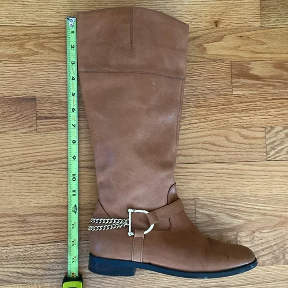 Lauren Ralph Lauren Jacqui Chain Leather Riding Boot. - Picture 13 of 14